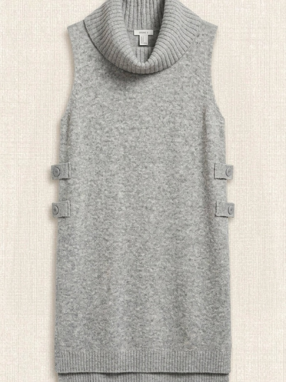 ruby moon Sleeveless Cowl Neck Sweater Dress in Light Gray